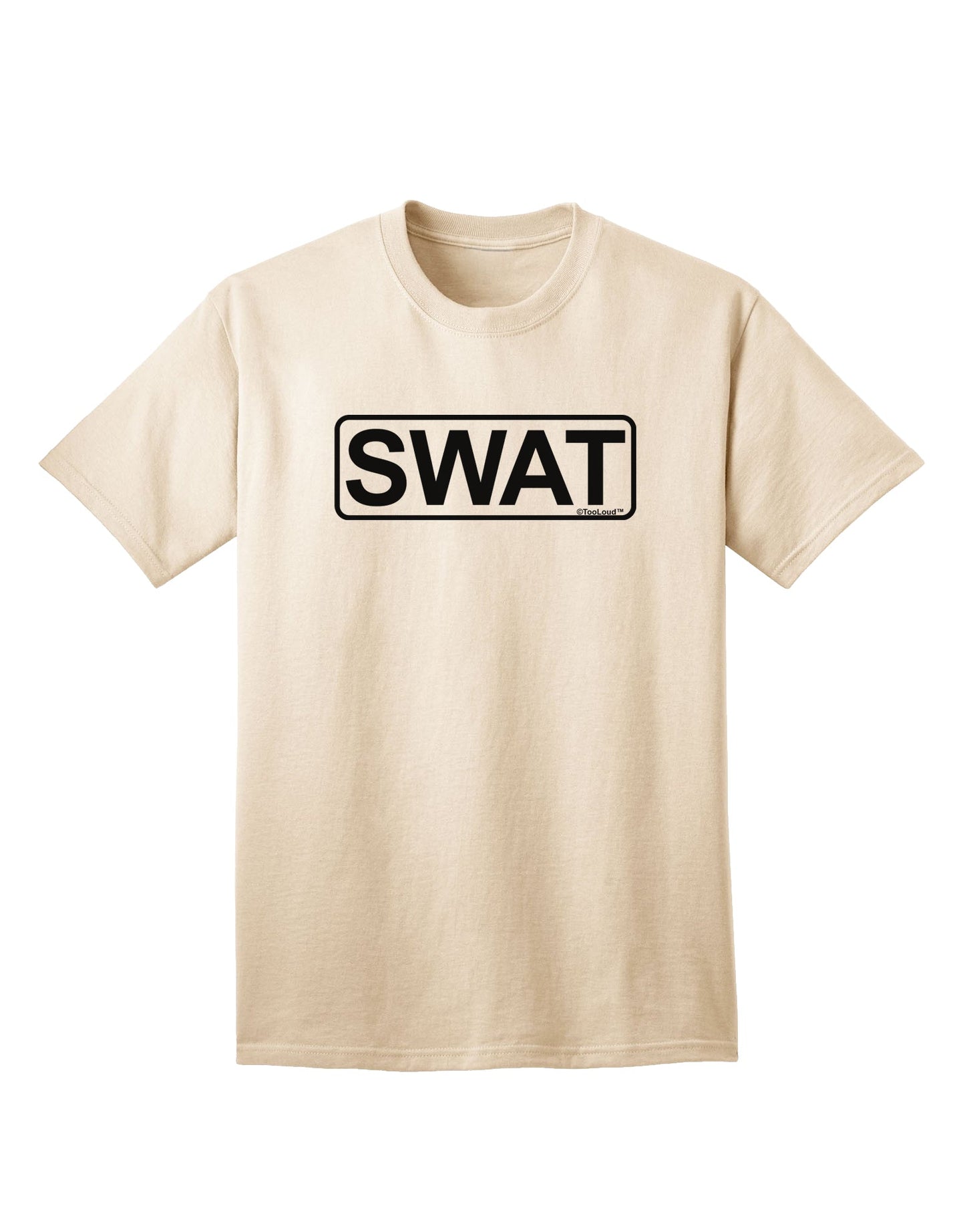SWAT Team Logo - Adult T-Shirt with Text by TooLoud-Mens T-shirts-TooLoud-Natural-Small-Davson Sales