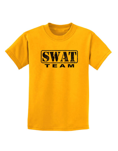 SWAT Team Logo - Distressed Childrens T-Shirt-Childrens T-Shirt-TooLoud-Gold-X-Small-Davson Sales