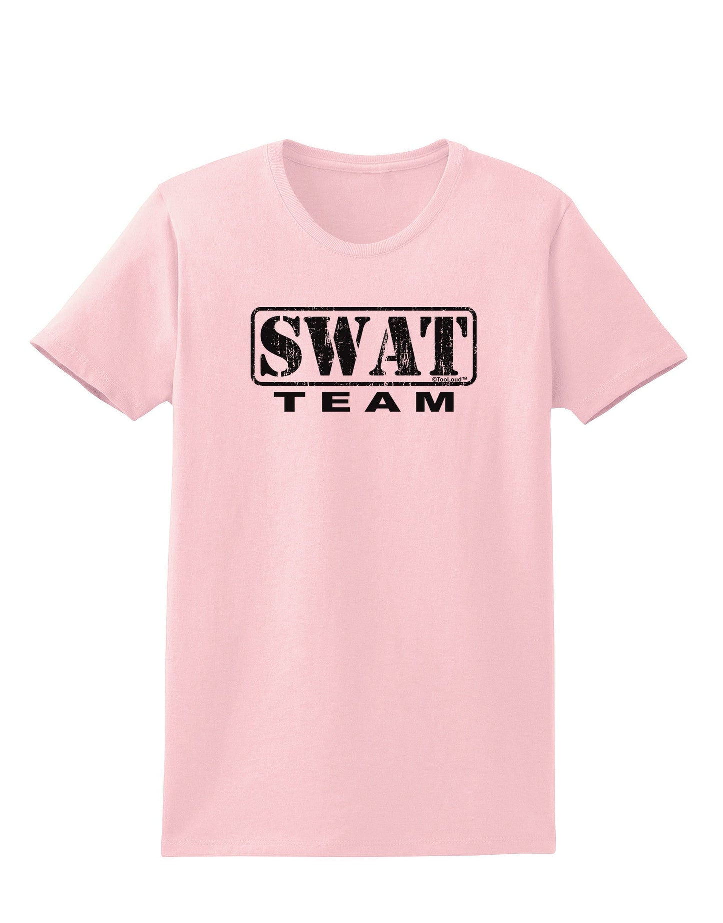 SWAT Team Logo - Distressed Womens T-Shirt-Womens T-Shirt-TooLoud-PalePink-X-Small-Davson Sales