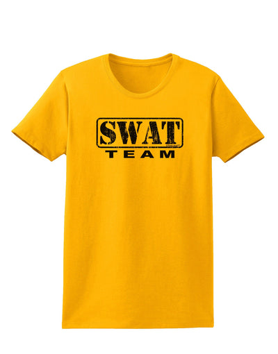 SWAT Team Logo - Distressed Womens T-Shirt-Womens T-Shirt-TooLoud-Gold-X-Small-Davson Sales