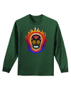 Sacred Calavera Day of the Dead Sugar Skull Adult Long Sleeve Dark T-Shirt-TooLoud-Dark-Green-Small-Davson Sales