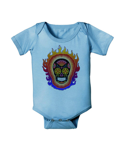 Sacred Calavera Day of the Dead Sugar Skull Baby Romper Bodysuit-Baby Romper-TooLoud-Light-Blue-06-Months-Davson Sales
