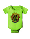 Sacred Calavera Day of the Dead Sugar Skull Baby Romper Bodysuit-Baby Romper-TooLoud-Lime-Green-06-Months-Davson Sales