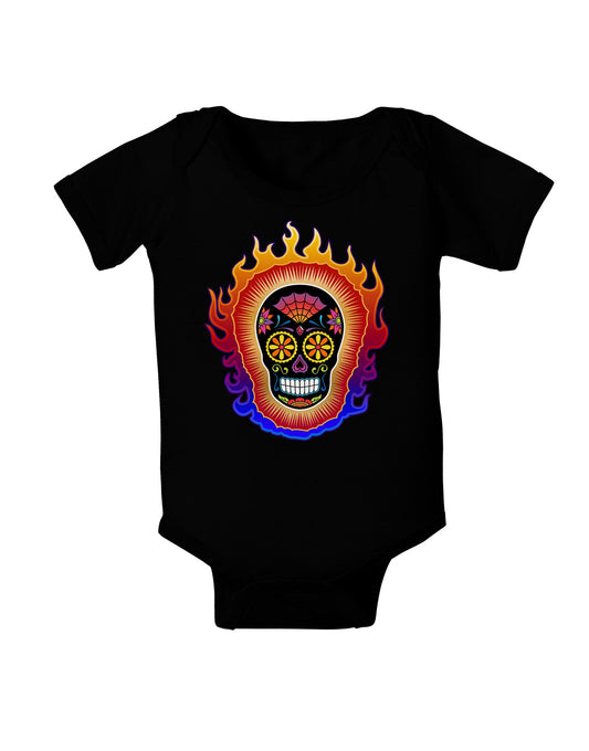 Sacred Calavera Day of the Dead Sugar Skull Baby Romper Bodysuit Dark-Baby Romper-TooLoud-Black-06-Months-Davson Sales