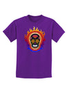 Sacred Calavera Day of the Dead Sugar Skull Childrens Dark T-Shirt-Childrens T-Shirt-TooLoud-Purple-X-Small-Davson Sales