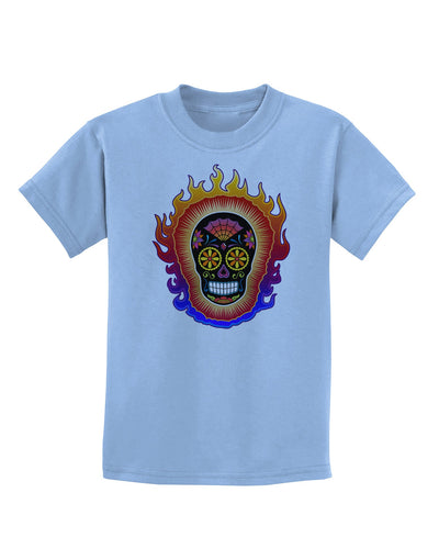 Sacred Calavera Day of the Dead Sugar Skull Childrens T-Shirt-Childrens T-Shirt-TooLoud-Light-Blue-X-Small-Davson Sales