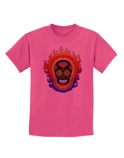 Sacred Calavera Day of the Dead Sugar Skull Childrens T-Shirt-Childrens T-Shirt-TooLoud-Sangria-X-Small-Davson Sales
