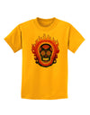 Sacred Calavera Day of the Dead Sugar Skull Childrens T-Shirt-Childrens T-Shirt-TooLoud-Gold-X-Small-Davson Sales