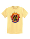 Sacred Calavera Day of the Dead Sugar Skull Childrens T-Shirt-Childrens T-Shirt-TooLoud-Daffodil-Yellow-X-Small-Davson Sales