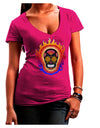 Sacred Calavera Day of the Dead Sugar Skull Juniors V-Neck Dark T-Shirt-Womens V-Neck T-Shirts-TooLoud-Hot-Pink-Juniors Fitted Small-Davson Sales