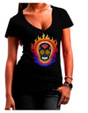 Sacred Calavera Day of the Dead Sugar Skull Juniors V-Neck Dark T-Shirt-Womens V-Neck T-Shirts-TooLoud-Black-Juniors Fitted Small-Davson Sales