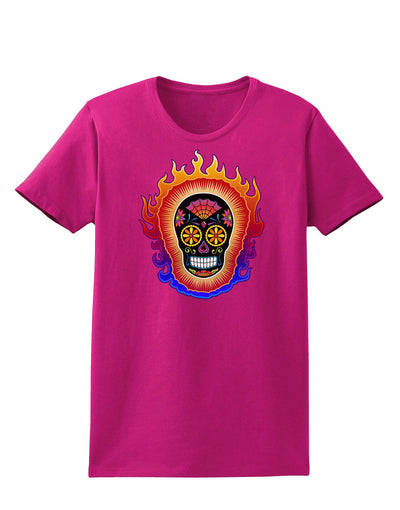 Sacred Calavera Day of the Dead Sugar Skull Womens Dark T-Shirt-TooLoud-Hot-Pink-Small-Davson Sales