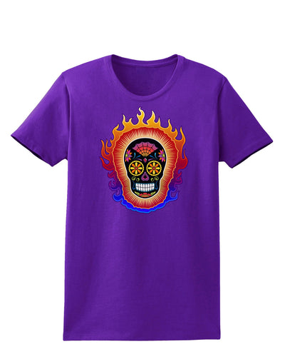 Sacred Calavera Day of the Dead Sugar Skull Womens Dark T-Shirt-TooLoud-Purple-X-Small-Davson Sales