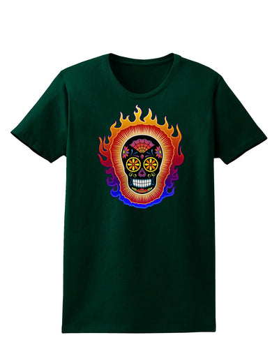 Sacred Calavera Day of the Dead Sugar Skull Womens Dark T-Shirt-TooLoud-Forest-Green-Small-Davson Sales