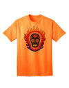 Sacred Calavera: Premium Day of the Dead Sugar Skull Adult T-Shirt - A Unique Expression of Artistic Style-Mens T-shirts-TooLoud-Neon-Orange-Small-Davson Sales