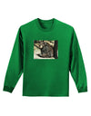 Sad Black Bear Adult Long Sleeve Dark T-Shirt-TooLoud-Kelly-Green-Small-Davson Sales