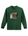 Sad Black Bear Adult Long Sleeve Dark T-Shirt-TooLoud-Dark-Green-Small-Davson Sales