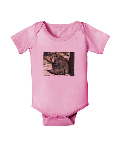 Sad Black Bear Baby Romper Bodysuit-Baby Romper-TooLoud-Pink-06-Months-Davson Sales