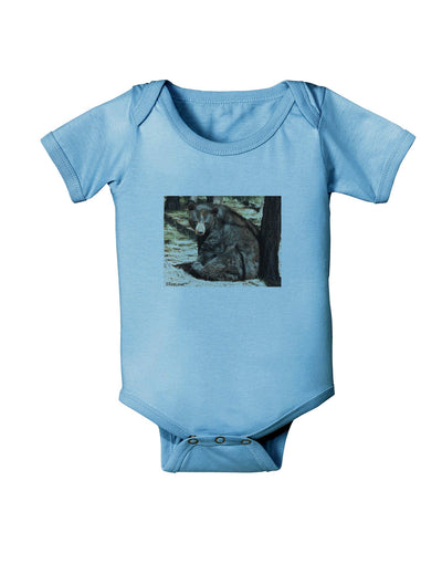 Sad Black Bear Baby Romper Bodysuit-Baby Romper-TooLoud-LightBlue-06-Months-Davson Sales