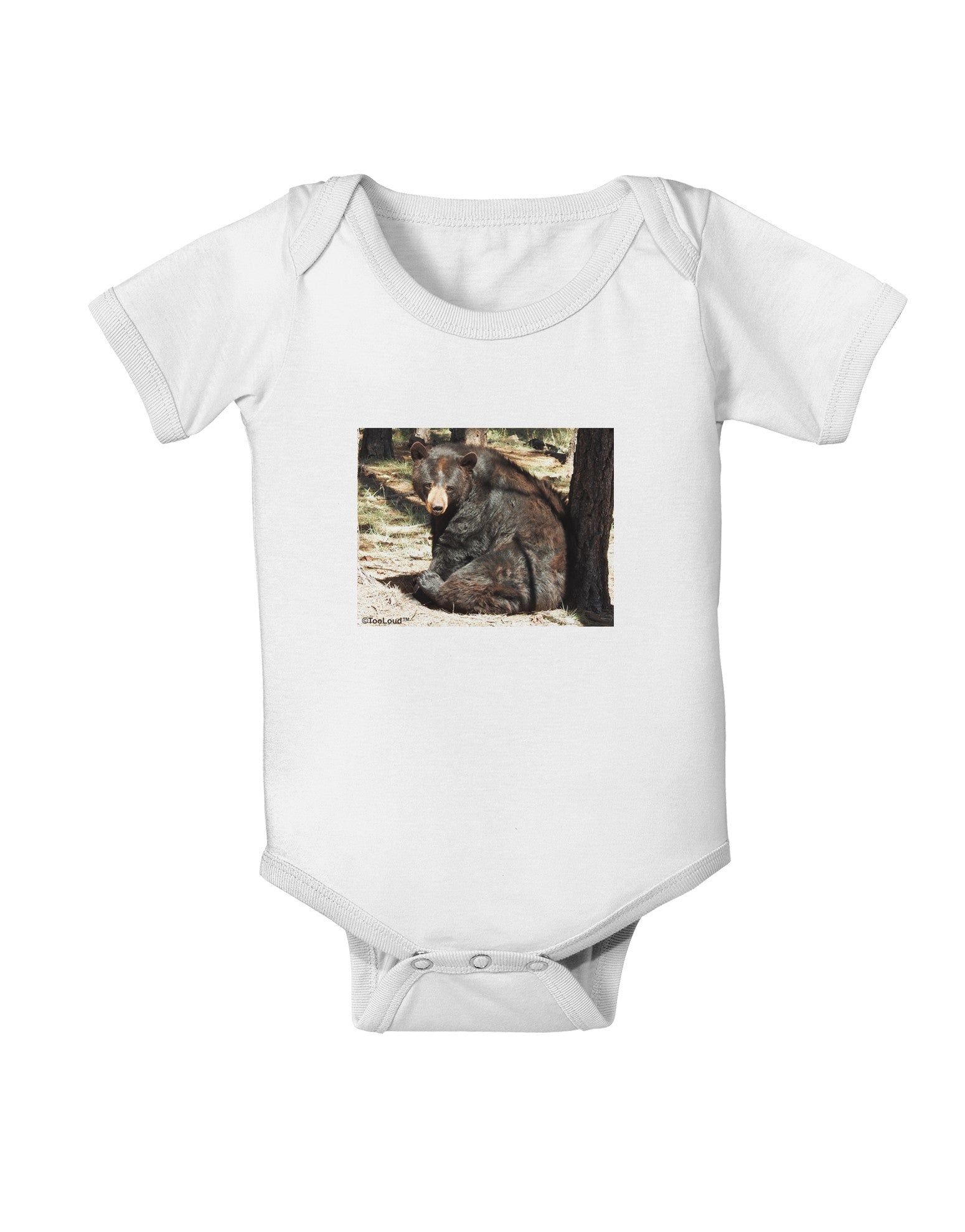 Sad Black Bear Baby Romper Bodysuit-Baby Romper-TooLoud-White-06-Months-Davson Sales