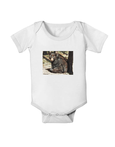 Sad Black Bear Baby Romper Bodysuit-Baby Romper-TooLoud-White-06-Months-Davson Sales