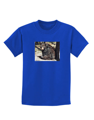 Sad Black Bear Childrens Dark T-Shirt-Childrens T-Shirt-TooLoud-Royal-Blue-X-Small-Davson Sales