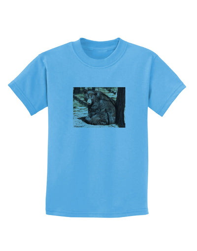 Sad Black Bear Childrens T-Shirt-Childrens T-Shirt-TooLoud-Aquatic-Blue-X-Small-Davson Sales