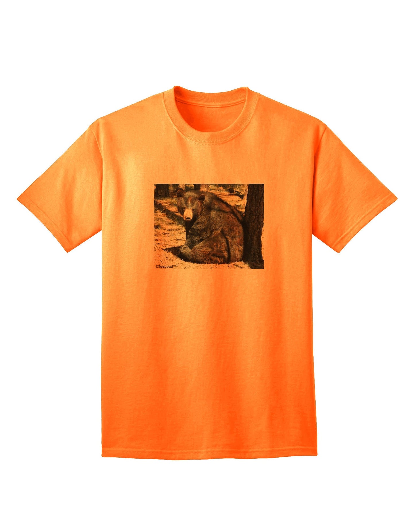 Sad Black Bear - Premium Adult T-Shirt for Contemporary Casual Wear-Mens T-shirts-TooLoud-Neon-Orange-Small-Davson Sales