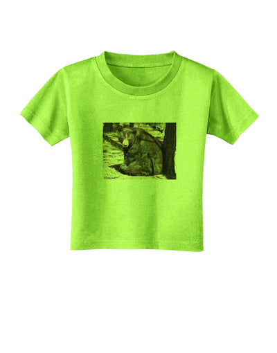 Sad Black Bear Toddler T-Shirt-Toddler T-Shirt-TooLoud-Lime-Green-2T-Davson Sales