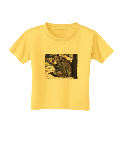 Sad Black Bear Toddler T-Shirt-Toddler T-Shirt-TooLoud-Yellow-2T-Davson Sales