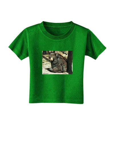 Sad Black Bear Toddler T-Shirt Dark-Toddler T-Shirt-TooLoud-Clover-Green-2T-Davson Sales