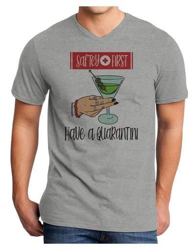 Safety First Have a Quarantini Adult V-Neck T-shirt-Mens T-Shirt-TooLoud-HeatherGray-Small-Davson Sales