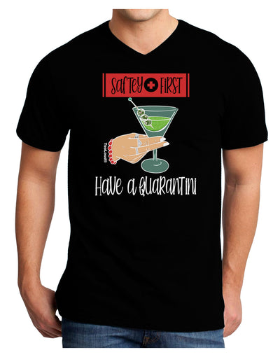 Safety First Have a Quarantini Adult V-Neck T-shirt-Mens T-Shirt-TooLoud-Black-Small-Davson Sales