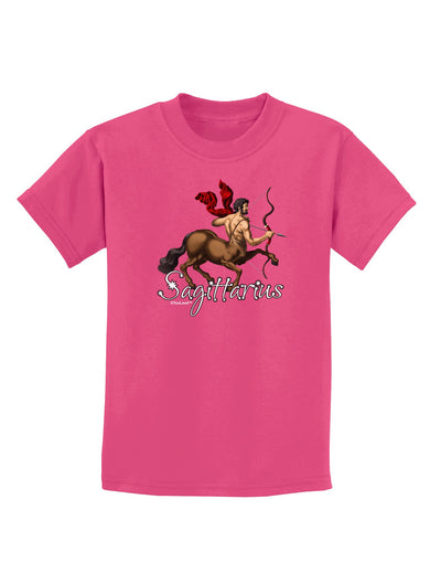 Sagittarius Color Illustration Childrens Dark T-Shirt-Childrens T-Shirt-TooLoud-Sangria-X-Small-Davson Sales