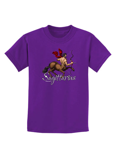 Sagittarius Color Illustration Childrens Dark T-Shirt-Childrens T-Shirt-TooLoud-Purple-X-Small-Davson Sales