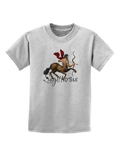 Sagittarius Color Illustration Childrens T-Shirt-Childrens T-Shirt-TooLoud-AshGray-X-Small-Davson Sales