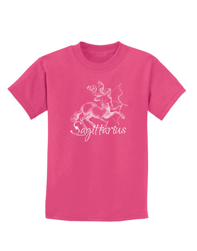 Sagittarius Illustration Childrens Dark T-Shirt-Childrens T-Shirt-TooLoud-Sangria-X-Small-Davson Sales