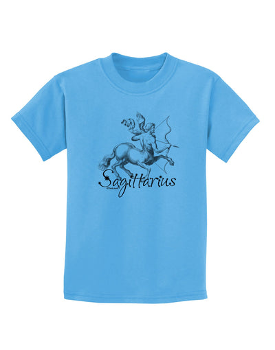 Sagittarius Illustration Childrens T-Shirt-Childrens T-Shirt-TooLoud-Aquatic-Blue-X-Small-Davson Sales