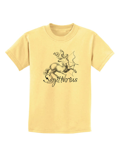 Sagittarius Illustration Childrens T-Shirt-Childrens T-Shirt-TooLoud-Daffodil-Yellow-X-Small-Davson Sales