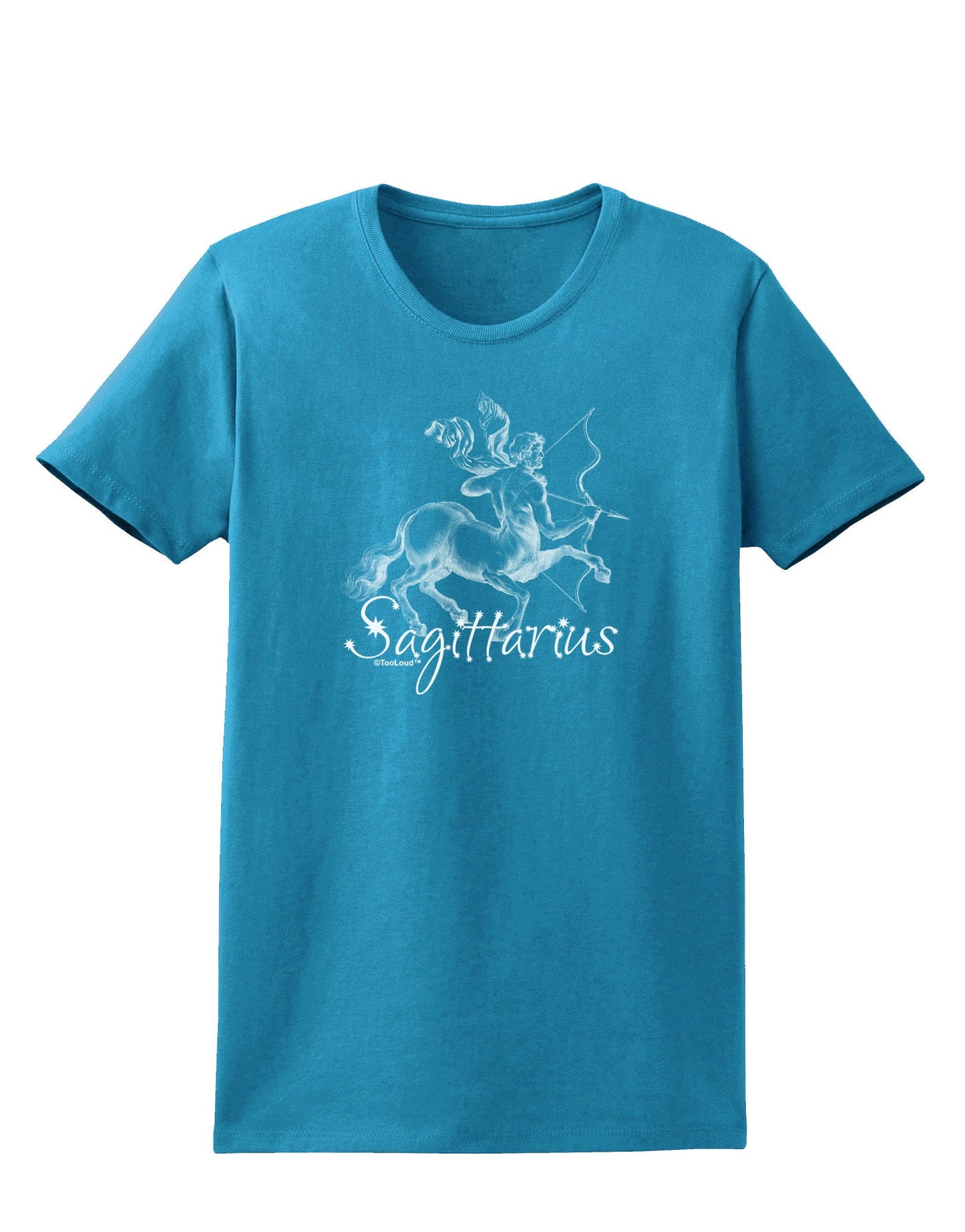 Sagittarius Illustration Womens Dark T-Shirt-TooLoud-Turquoise-X-Small-Davson Sales