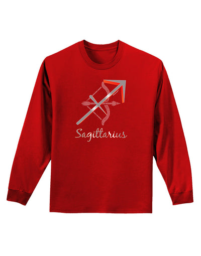Sagittarius Symbol Adult Long Sleeve Dark T-Shirt-TooLoud-Red-Small-Davson Sales