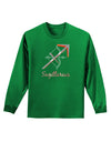 Sagittarius Symbol Adult Long Sleeve Dark T-Shirt-TooLoud-Kelly-Green-Small-Davson Sales