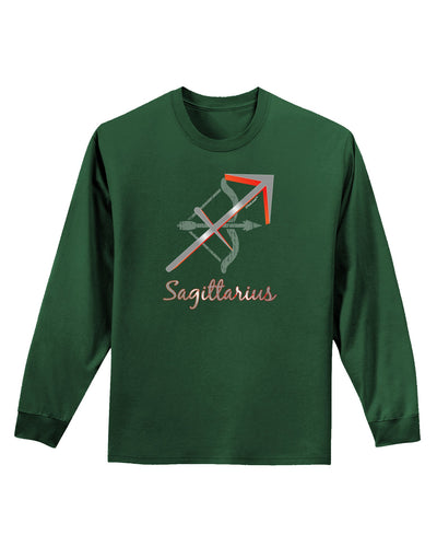 Sagittarius Symbol Adult Long Sleeve Dark T-Shirt-TooLoud-Dark-Green-Small-Davson Sales
