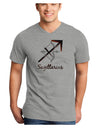 Sagittarius Symbol Adult V-Neck T-shirt-Mens V-Neck T-Shirt-TooLoud-HeatherGray-Small-Davson Sales