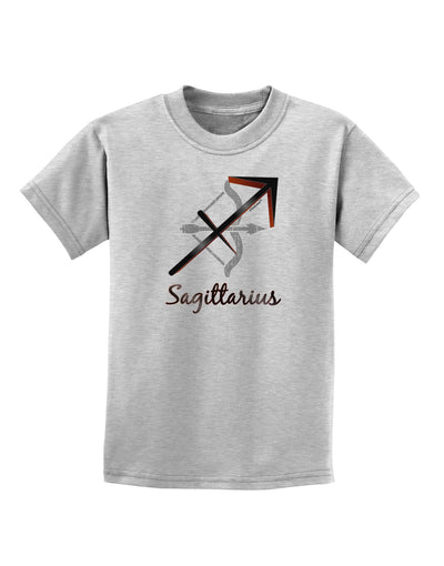 Sagittarius Symbol Childrens T-Shirt-Childrens T-Shirt-TooLoud-AshGray-X-Small-Davson Sales
