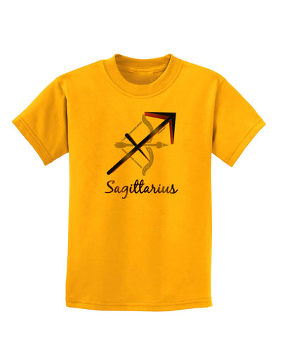 Sagittarius Symbol Childrens T-Shirt-Childrens T-Shirt-TooLoud-Gold-X-Small-Davson Sales