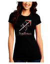 Sagittarius Symbol Juniors Petite Crew Dark T-Shirt-T-Shirts Juniors Tops-TooLoud-Black-Juniors Fitted Small-Davson Sales