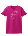 Sagittarius Symbol Womens Dark T-Shirt-TooLoud-Hot-Pink-Small-Davson Sales