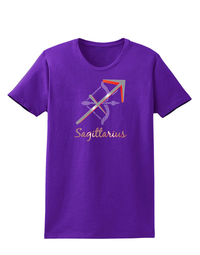 Sagittarius Symbol Womens Dark T-Shirt-TooLoud-Purple-X-Small-Davson Sales