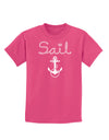 Sail Nautical Sailor Boating Childrens Dark T-Shirt-Childrens T-Shirt-TooLoud-Sangria-X-Small-Davson Sales